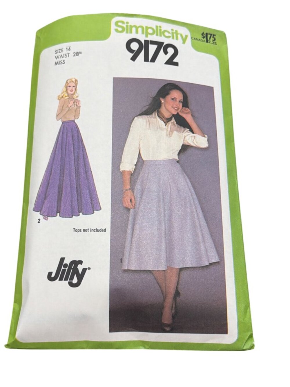 Simplicity 9172 Jiffy Misses Skirt Pattern Size 14 Waist 28 Inches Two Length Op